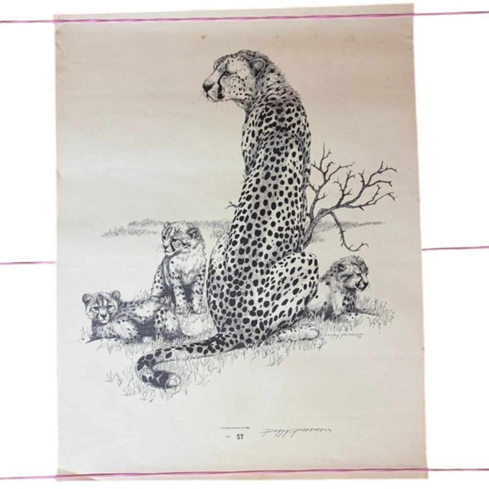 VTG Peggy Perkerson Cheetah Print - 18x14" Signed, Limited Edition Print 57/400